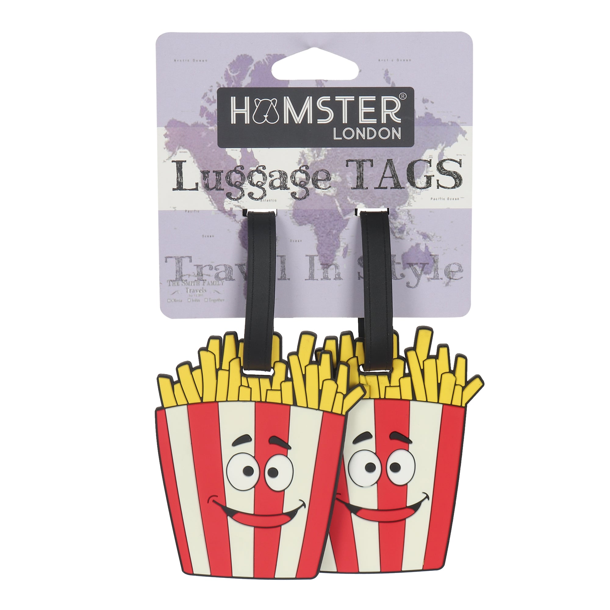 Hamster London Luggage Tag French Fries set of 2