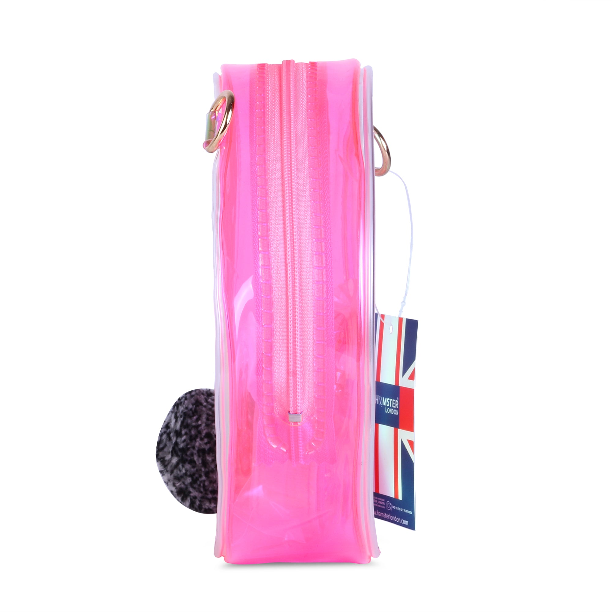 Pom Pom Sling Bag For Makeup Accessories Pink