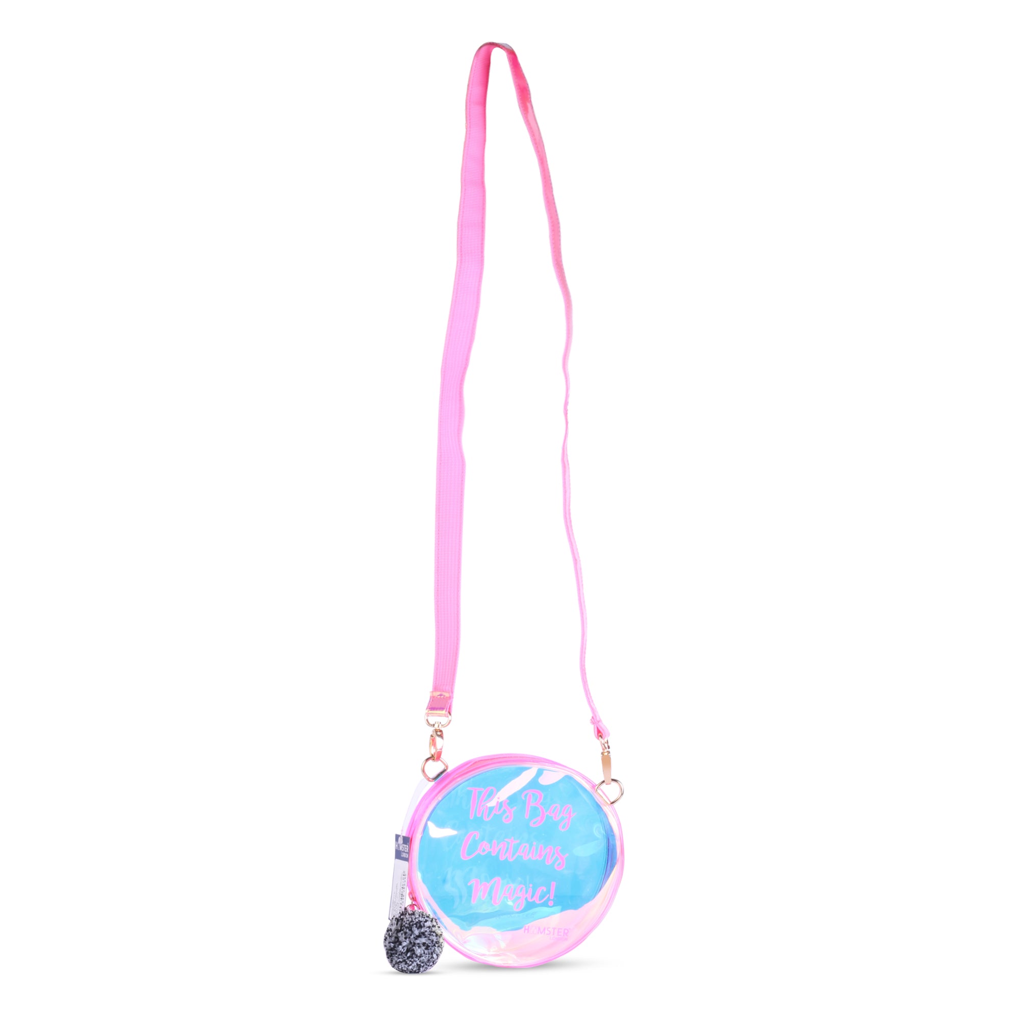 Pom Pom Sling Bag For Makeup Accessories Pink