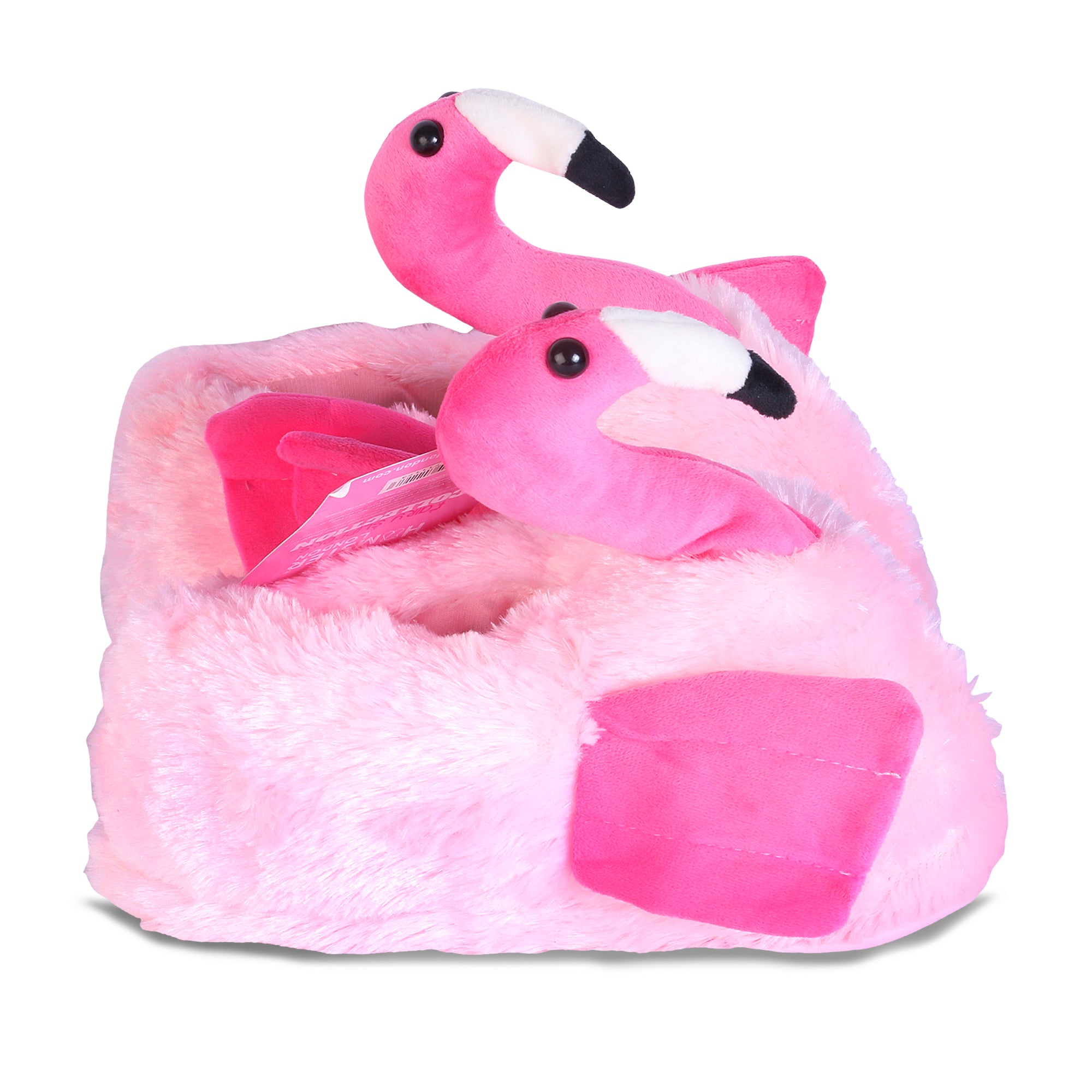 Furry Slipper Flamingo Dark