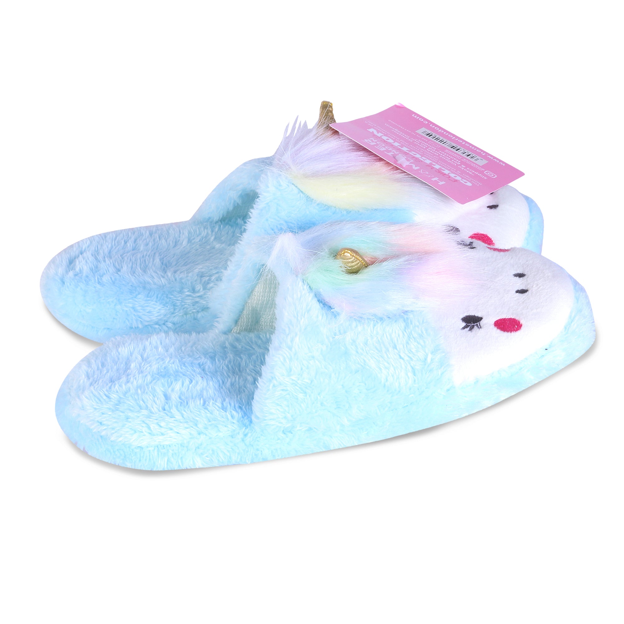 Hamster London Furry Slipper Unicorn Blue