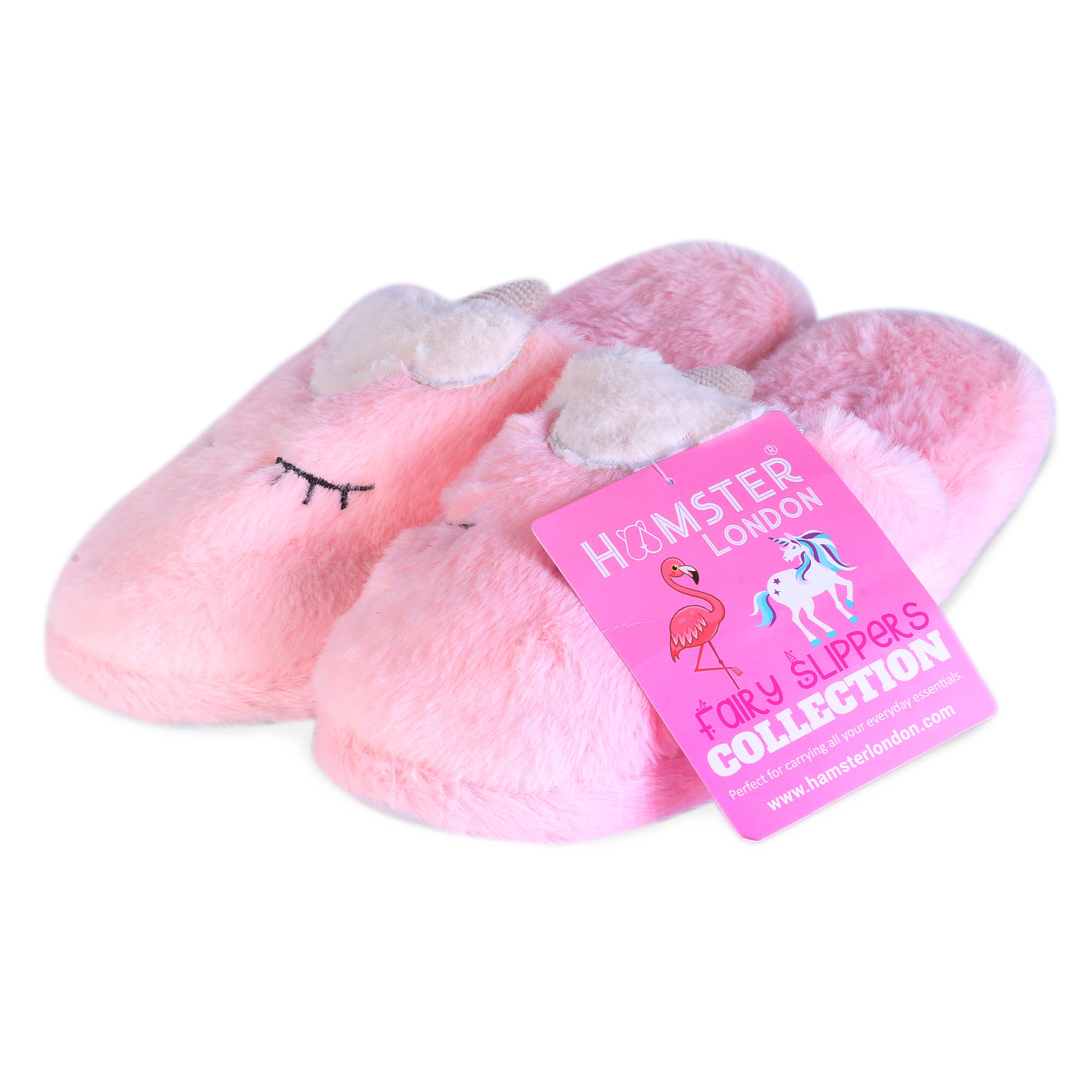 Hamster London Furry Slipper Unicorn Pink