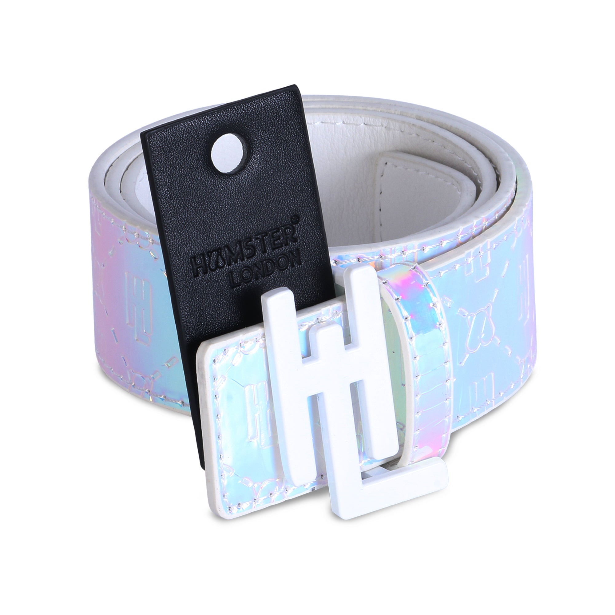 Hamster London Raver Belt Shiny Belt White Buckle