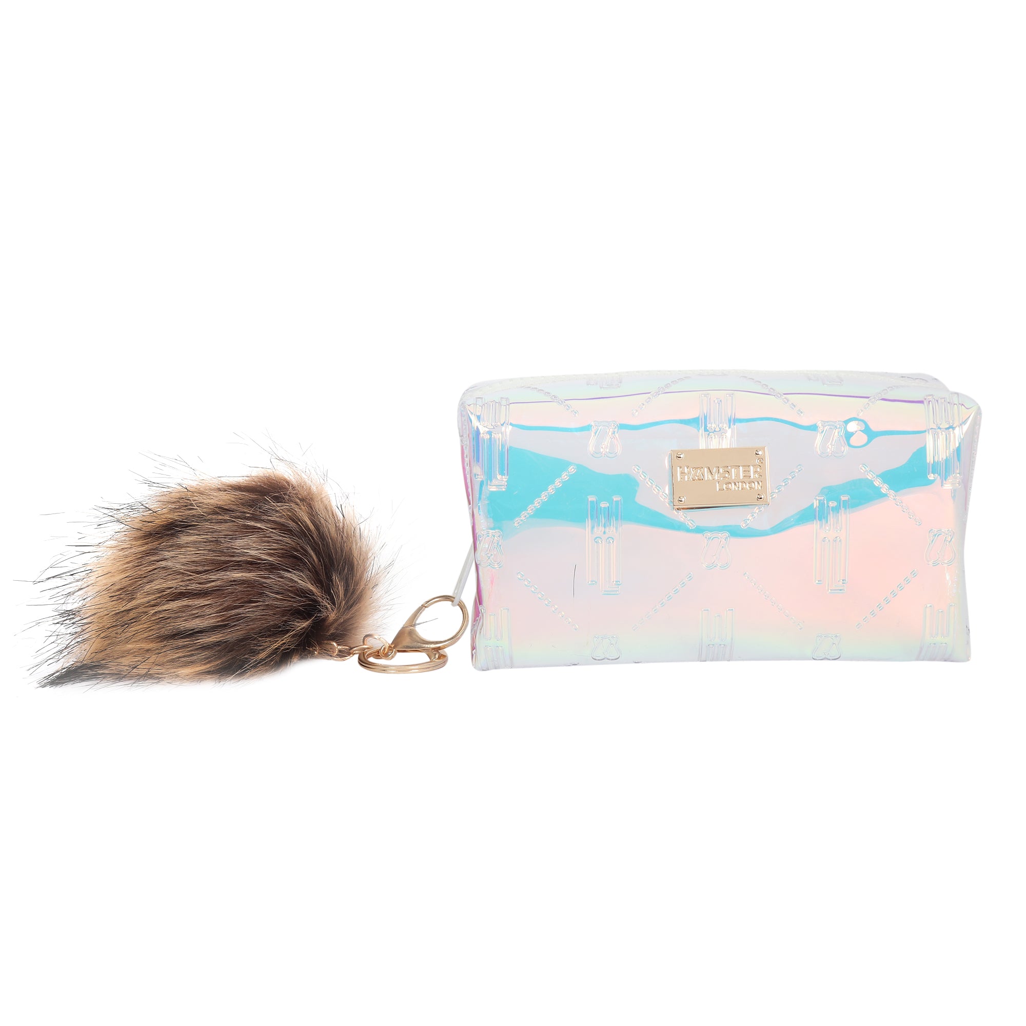 Hamster London Raver White Pouch with Pom Pom