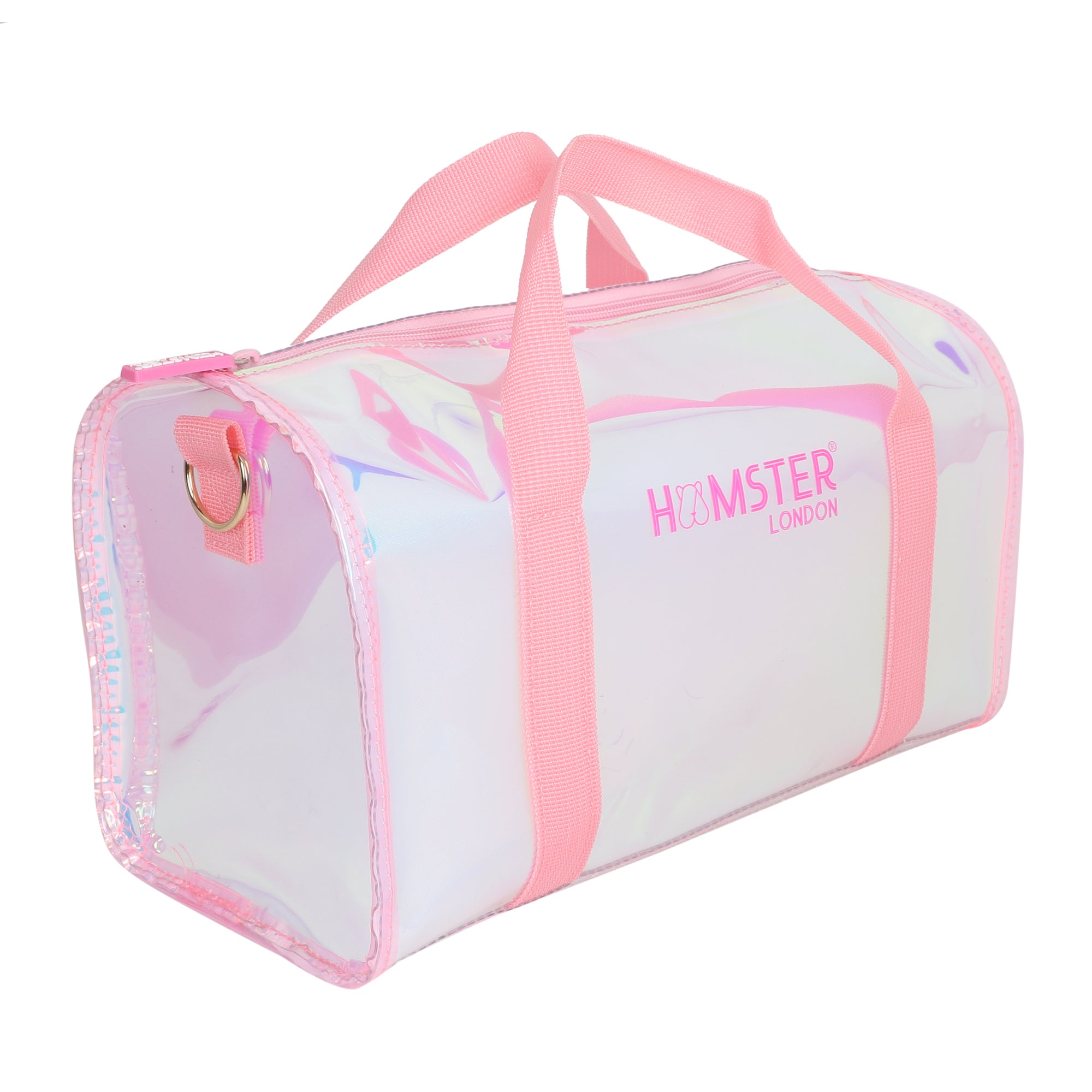 Hamster London Shiny Classic Duffle Bag Pink With Medium And Small Combo