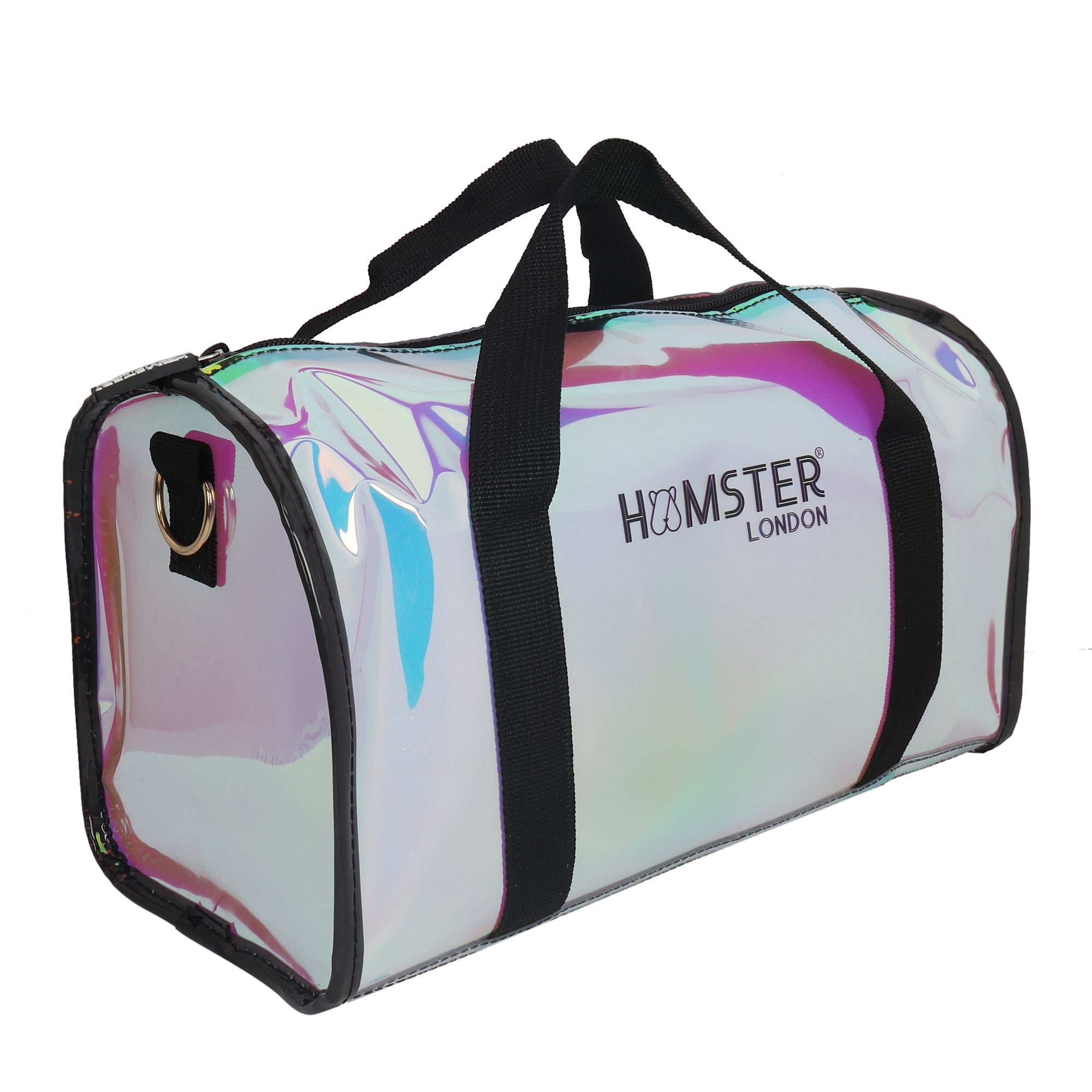 Hamster London Shiny Classic Duffle Bag Black With Medium And Small Combo