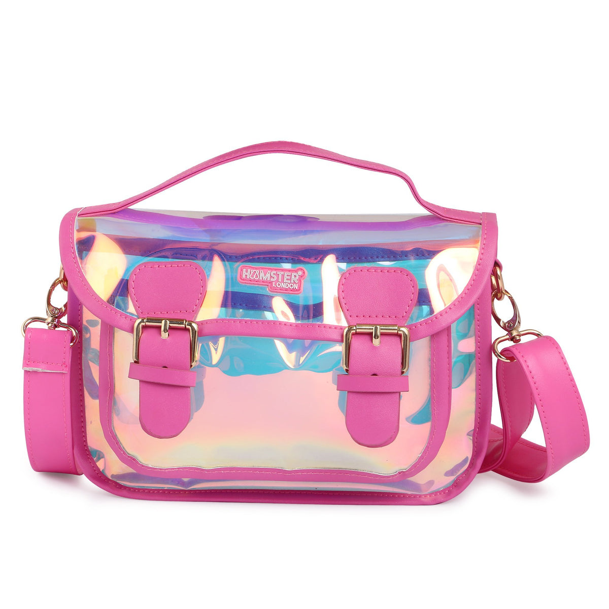 Hamster London Shiny Classic Sling Bag Pink