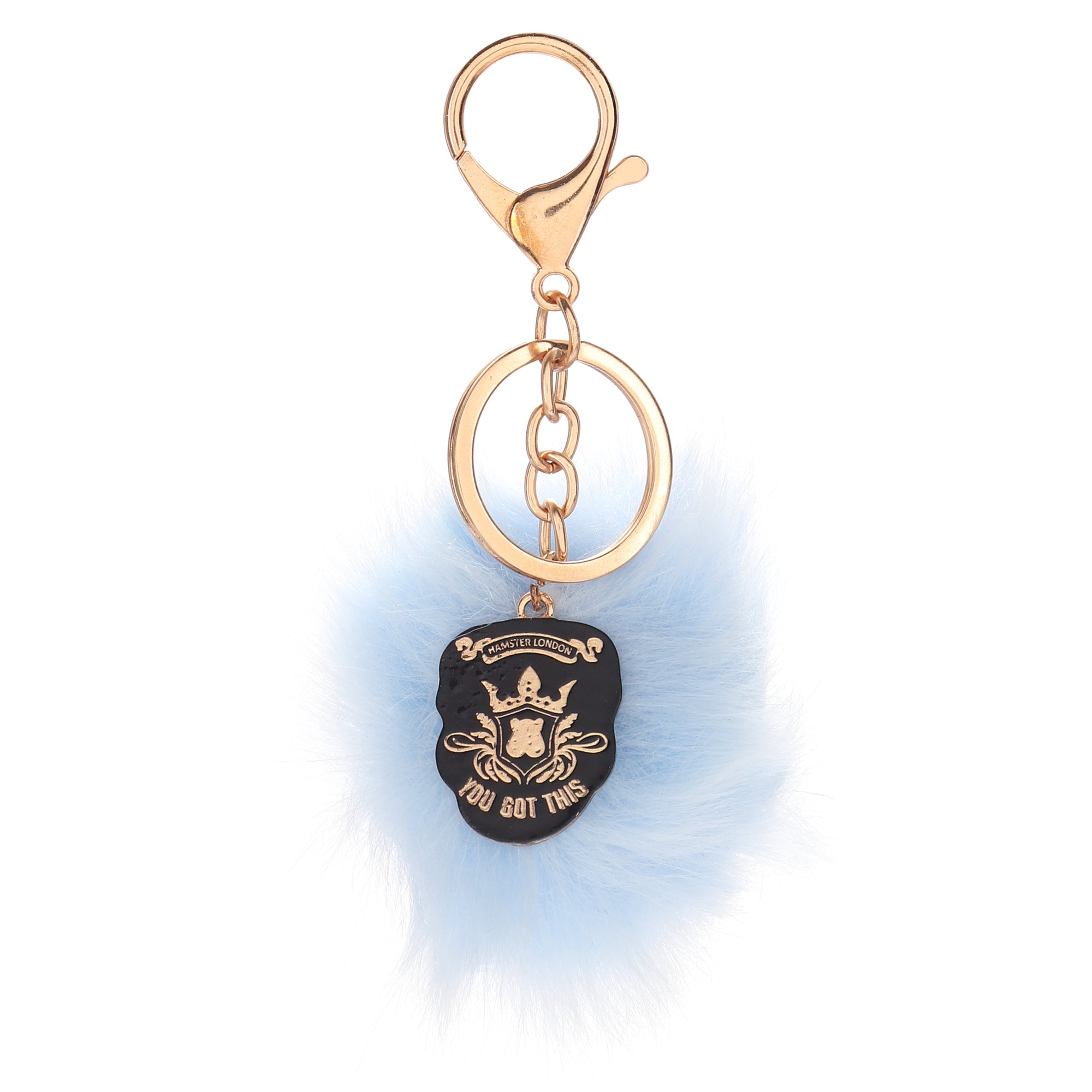 Hamster London Keychain Pompom Blue