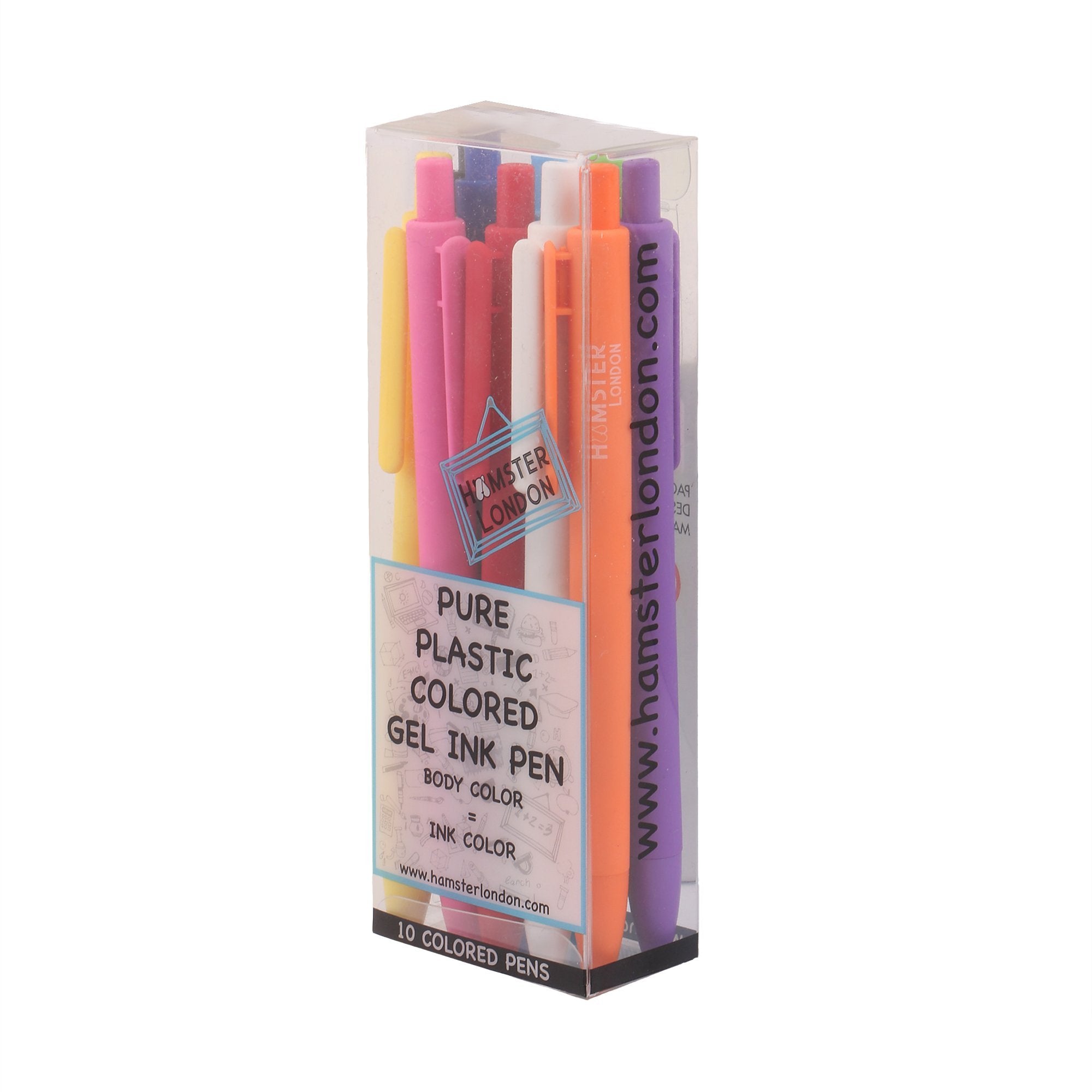 Hamster London Plastic Colored Gel Ink Pen Set Of 10