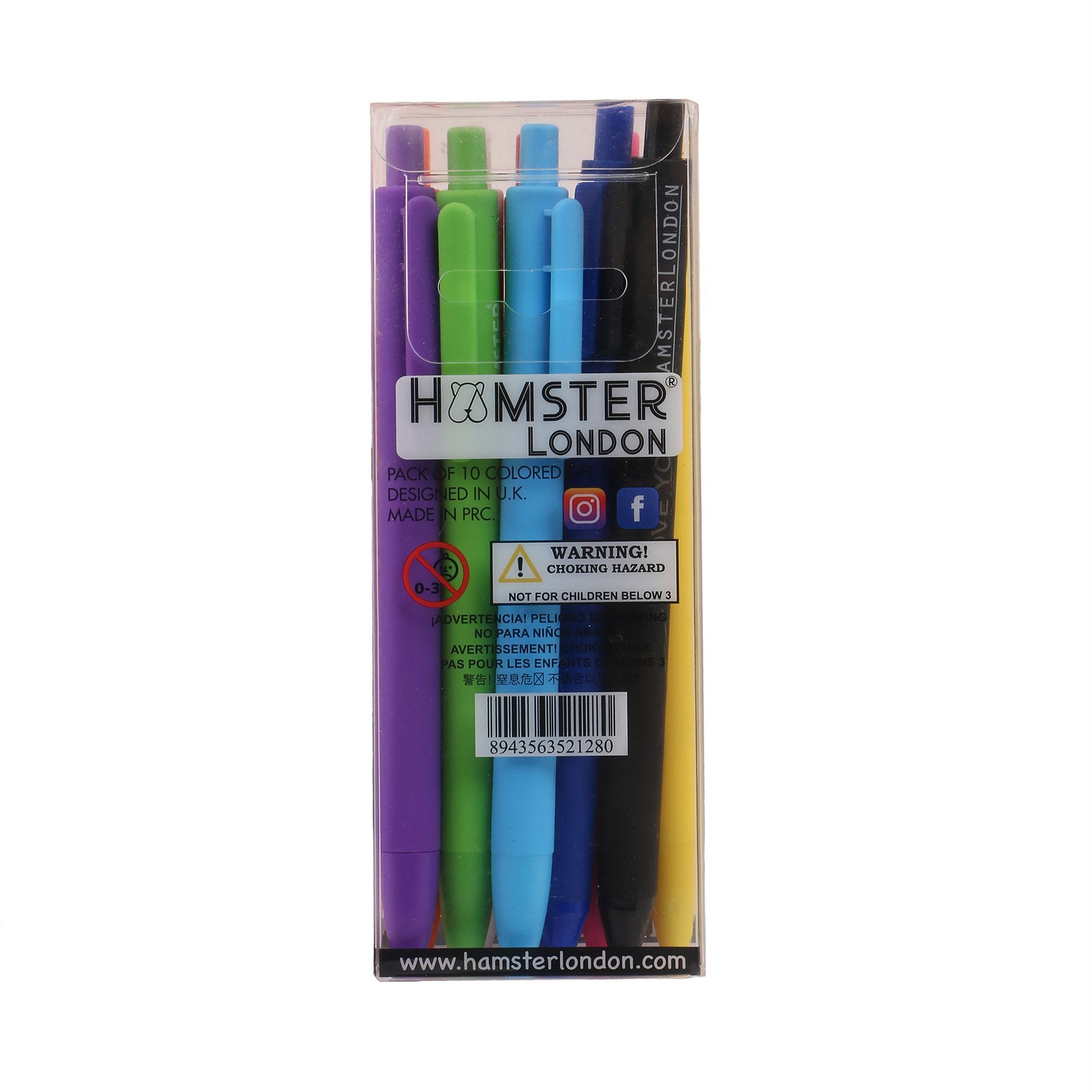 Hamster London Plastic Colored Gel Ink Pen Set Of 10