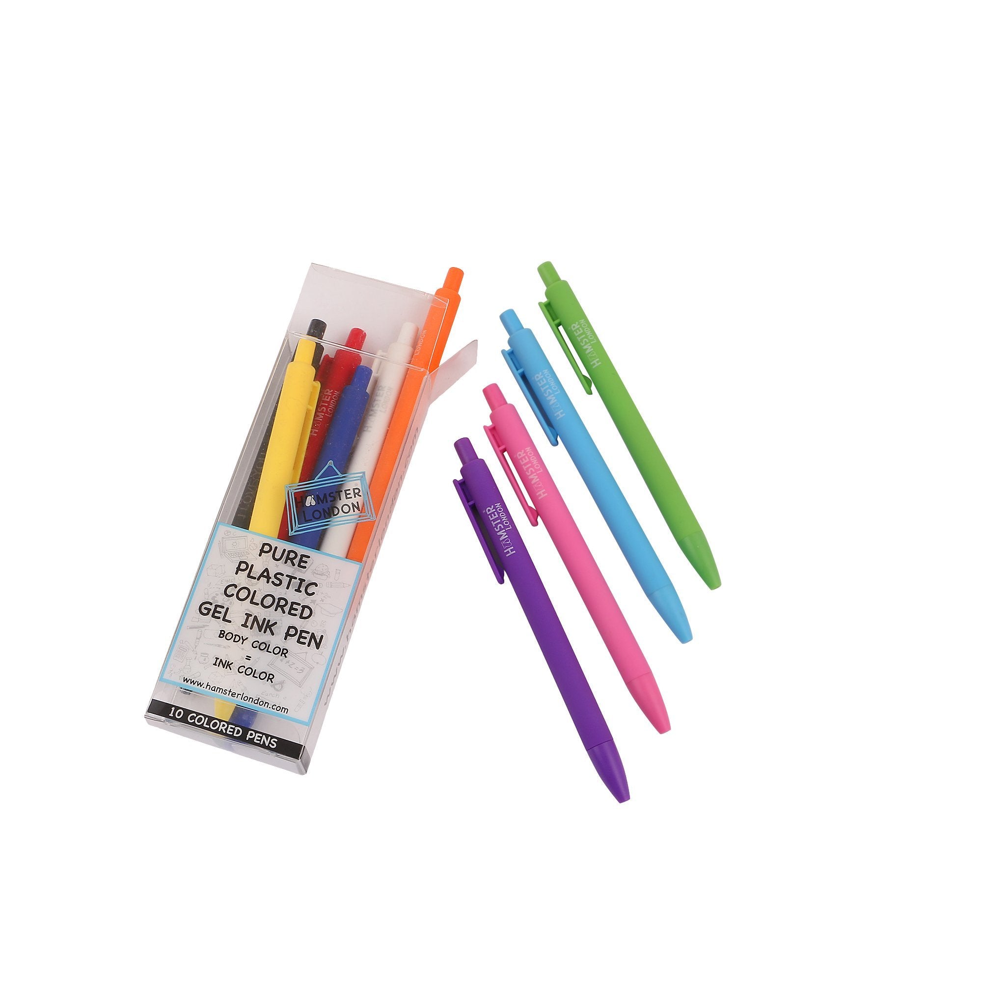 Hamster London Plastic Colored Gel Ink Pen Set Of 10