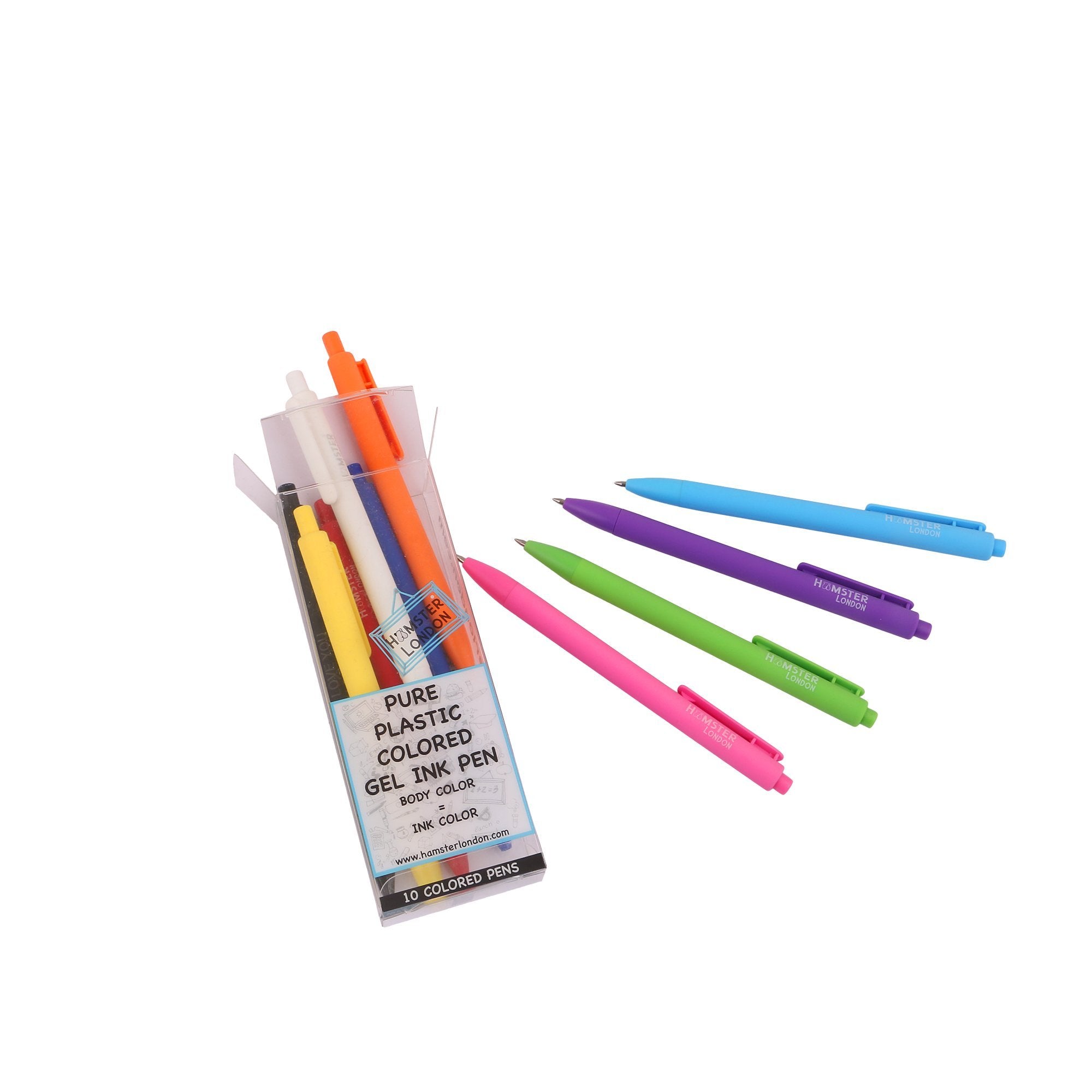 Plastic Colored Gel Ink Pen Set Of 10