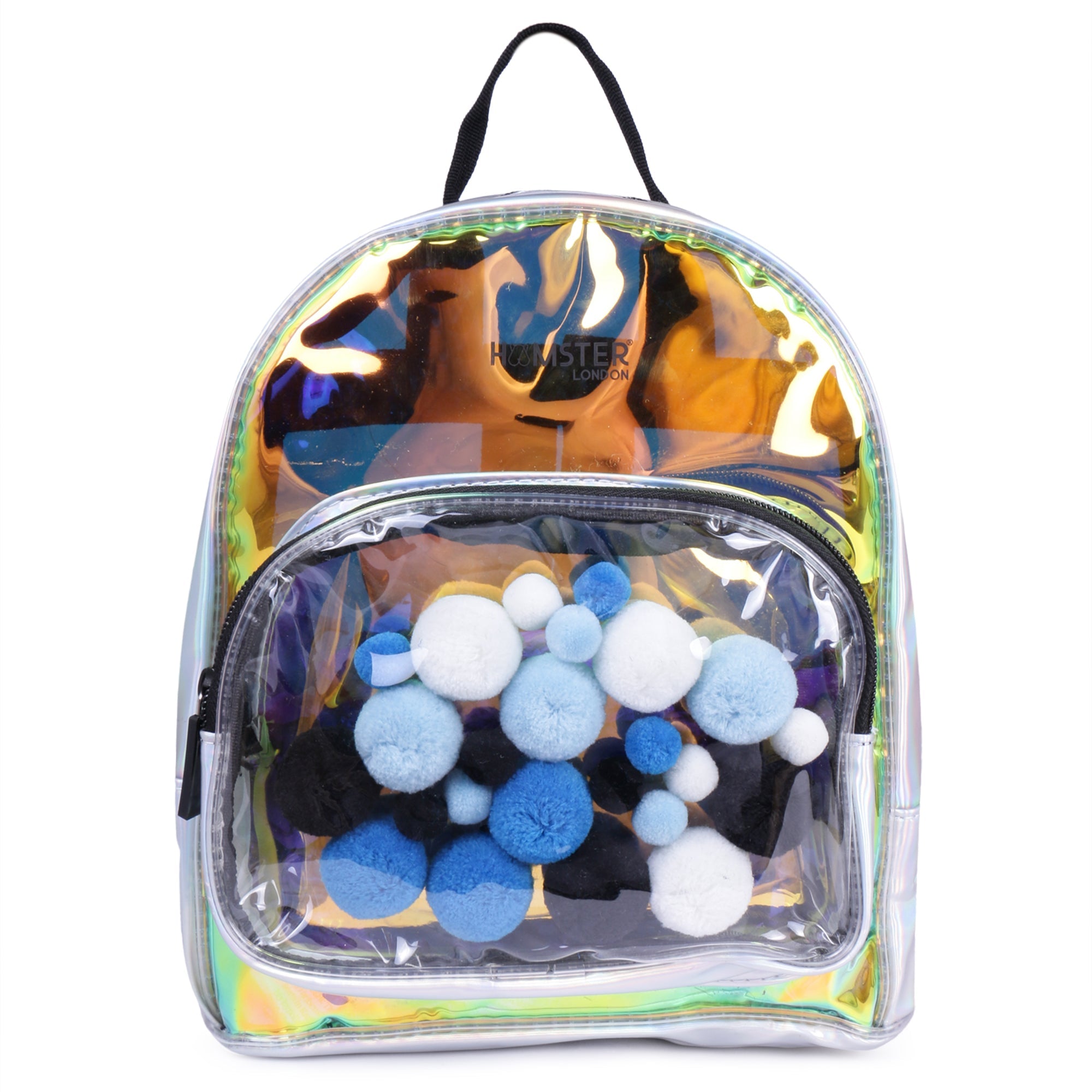 HL Pom Pom Small Backpack Blue With Personalization