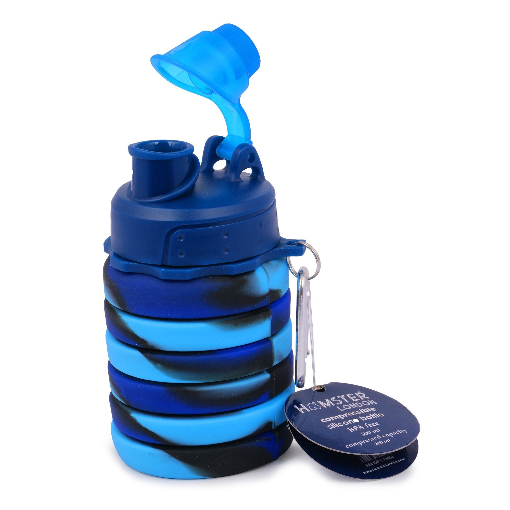 Silicone Expandable and Foldable Water Bottle Blue