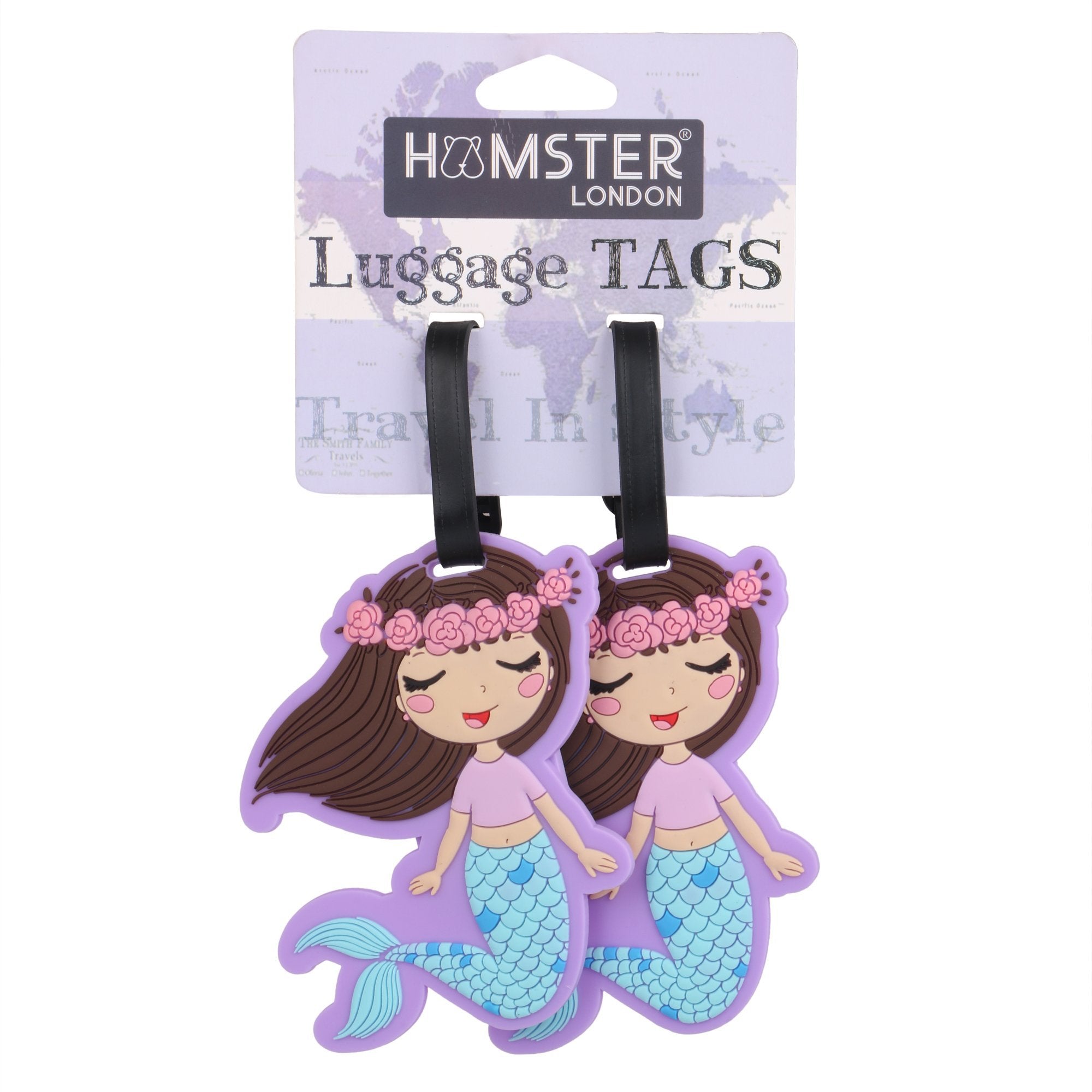 Hamster London Luggage Tag Mermaid Set of 2