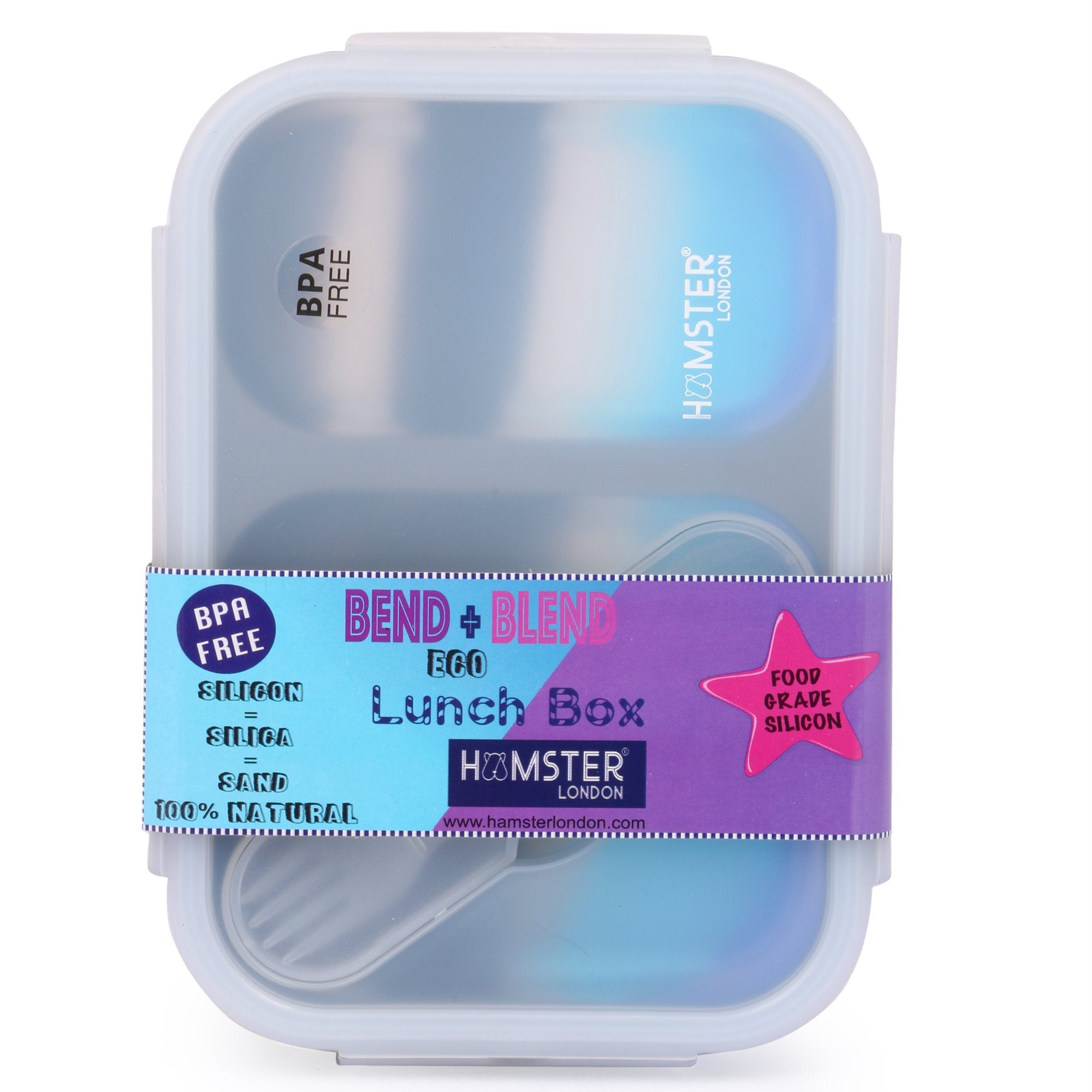 Silicon Bendable Tiffin Box Large Blue