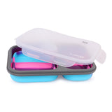 HL Silicon Bendable Tiffin Box Large Pink With Bendable Bottle Pink