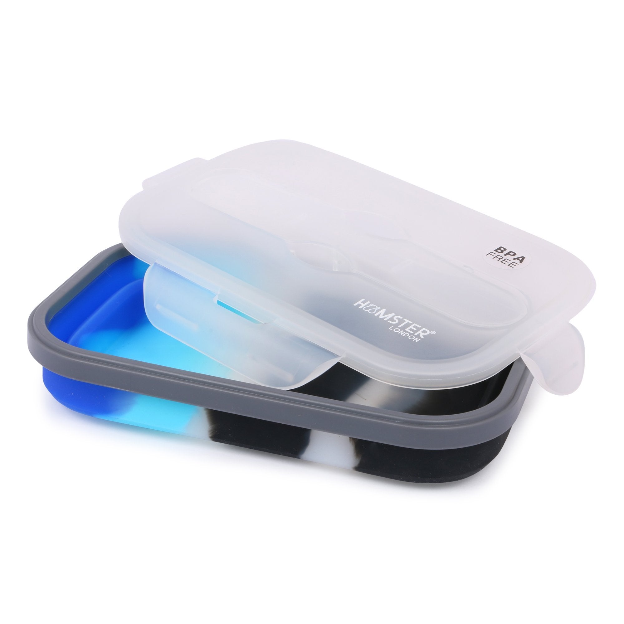 Silicon Bendable Tiffin Box Medium Blue