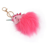 Hamster London Unicorn Fur Pom Pom Keychain/ Keyring for Woman & Girl's