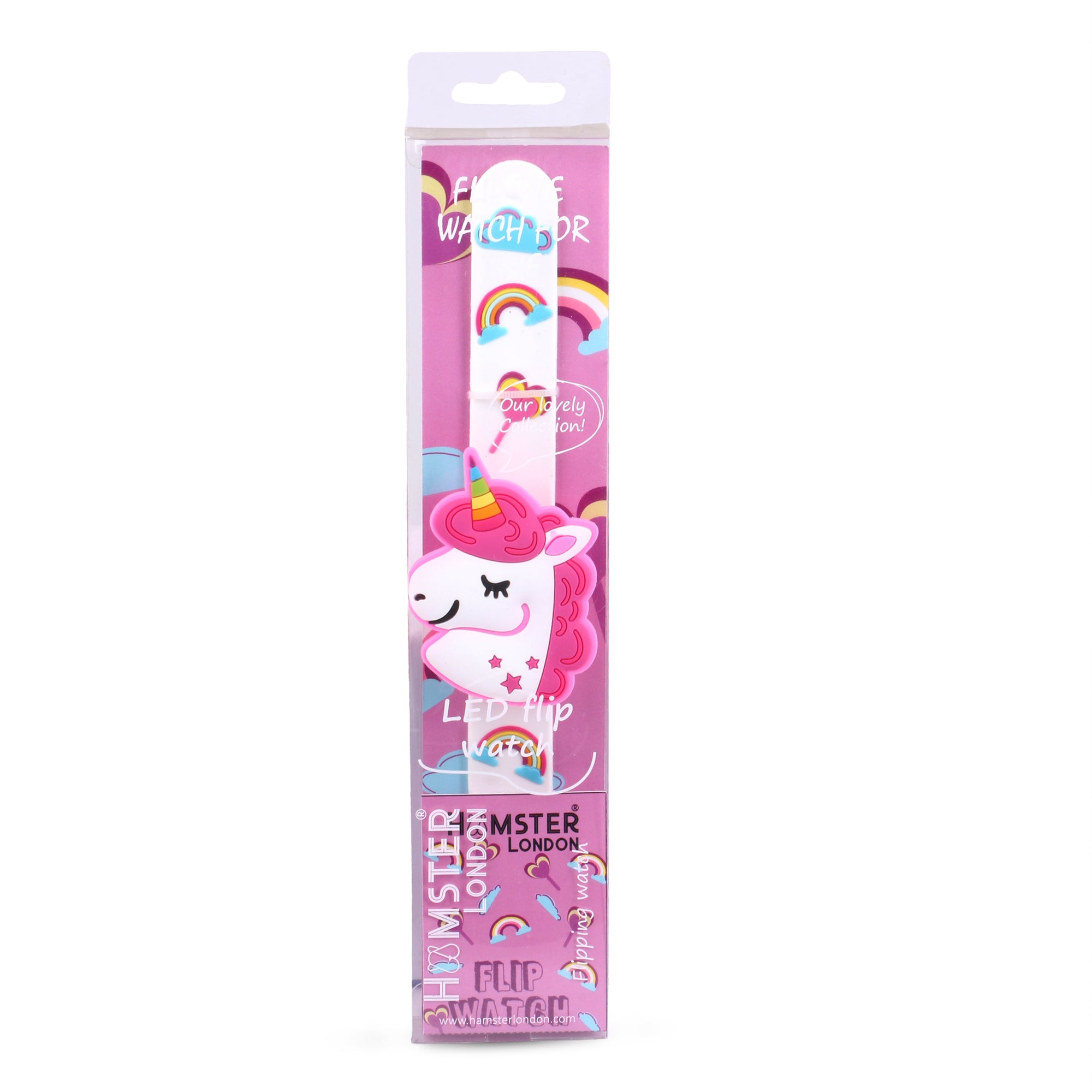 Hamster London Girl Slap Band Flip Wrist Watch Unicorn