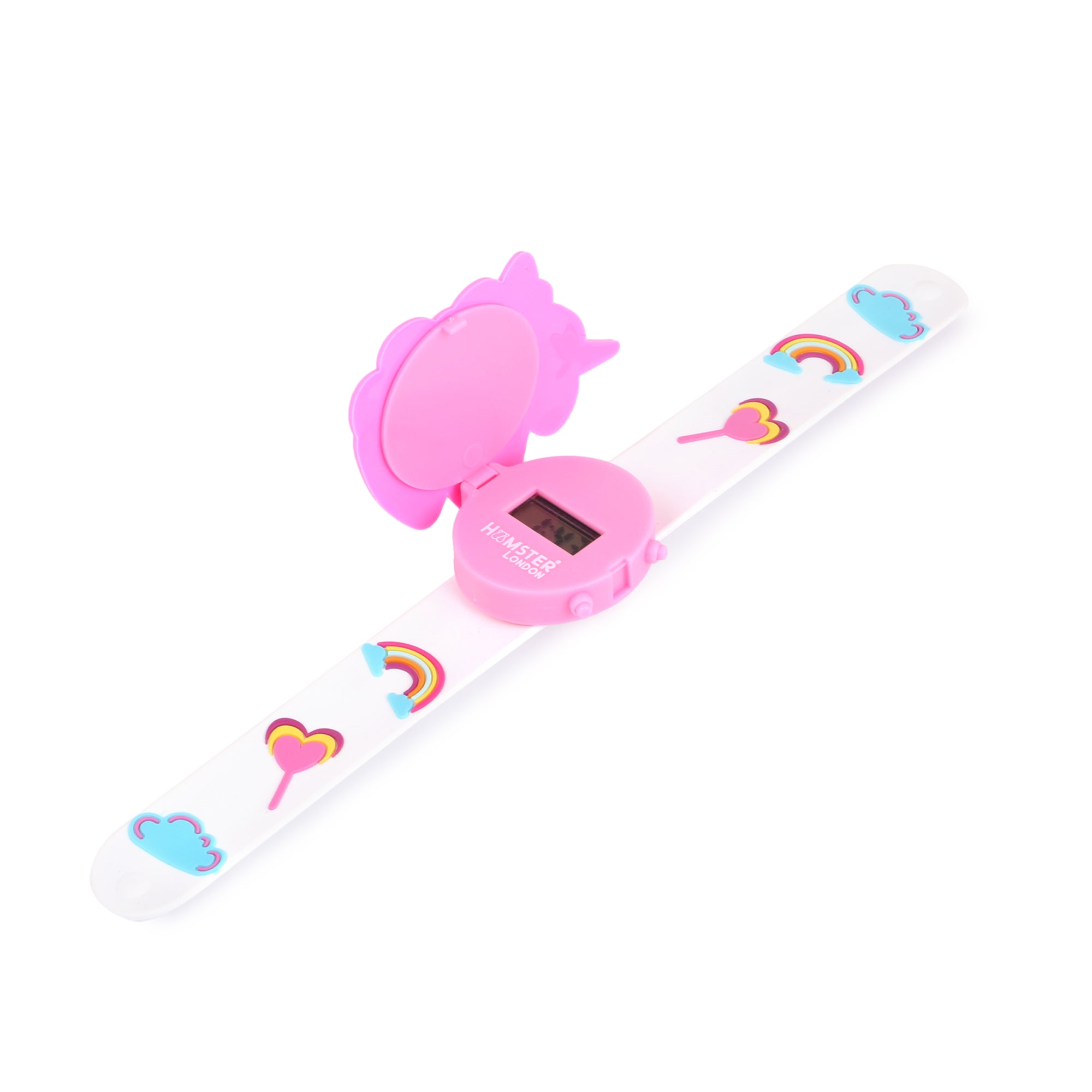 Hamster London Girl Slap Band Flip Wrist Watch Unicorn