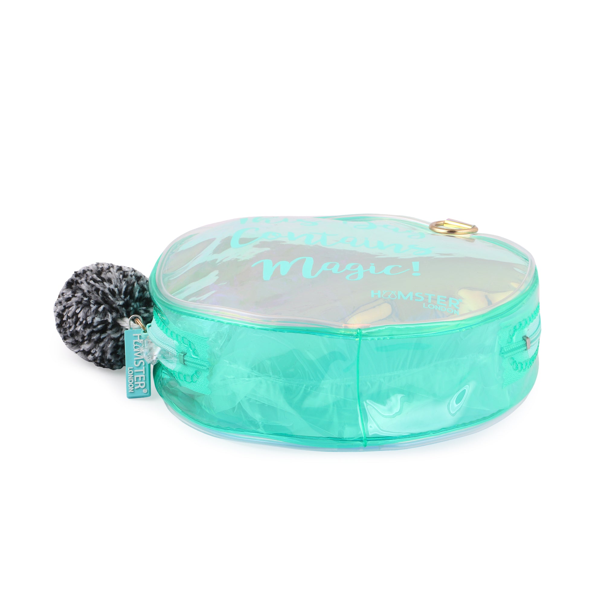 Pom Pom Sling Bag For Makeup Accessories Aqua