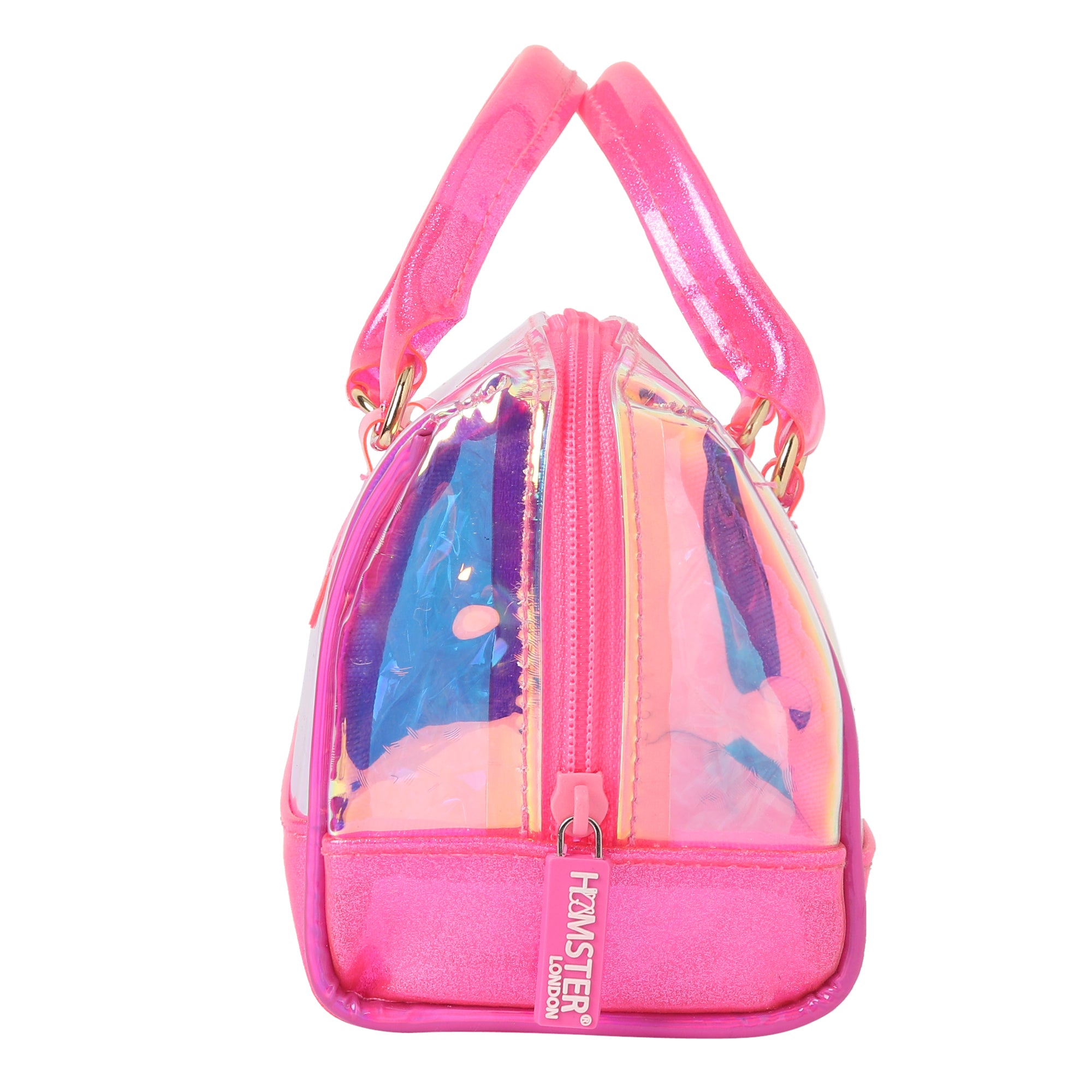 Hamster London Shiny Classic Duffle Bag Pink With Medium And Small Combo