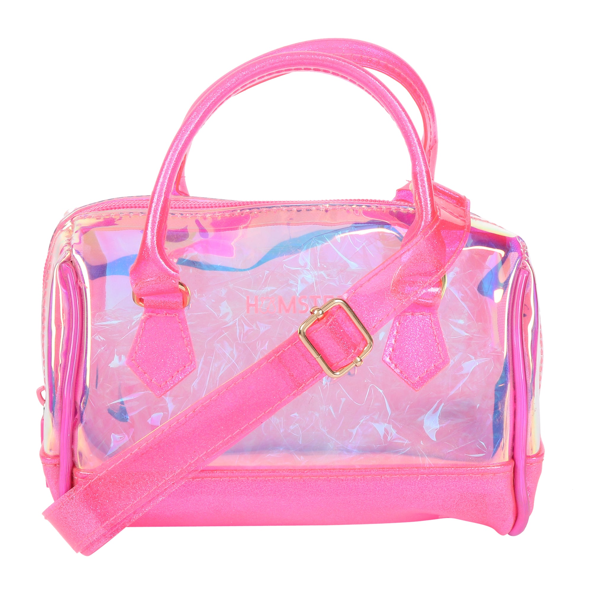 Hamster London Shiny Classic Duffle Bag Pink With Medium And Small Combo