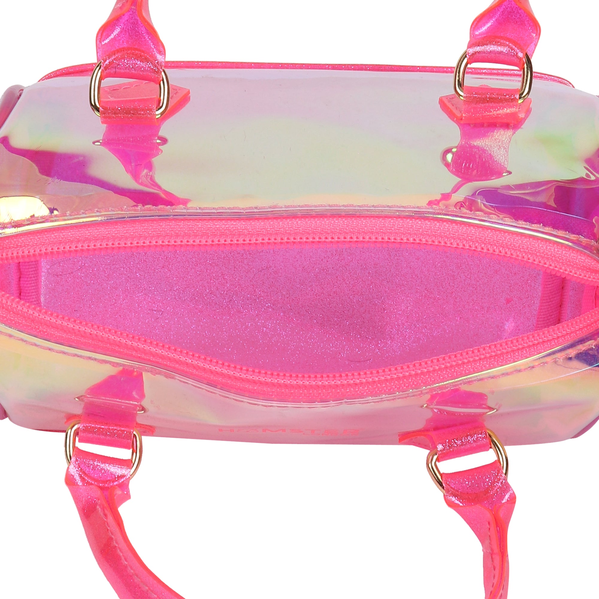 Hamster London Shiny Classic Duffle Bag Pink With Medium And Small Combo