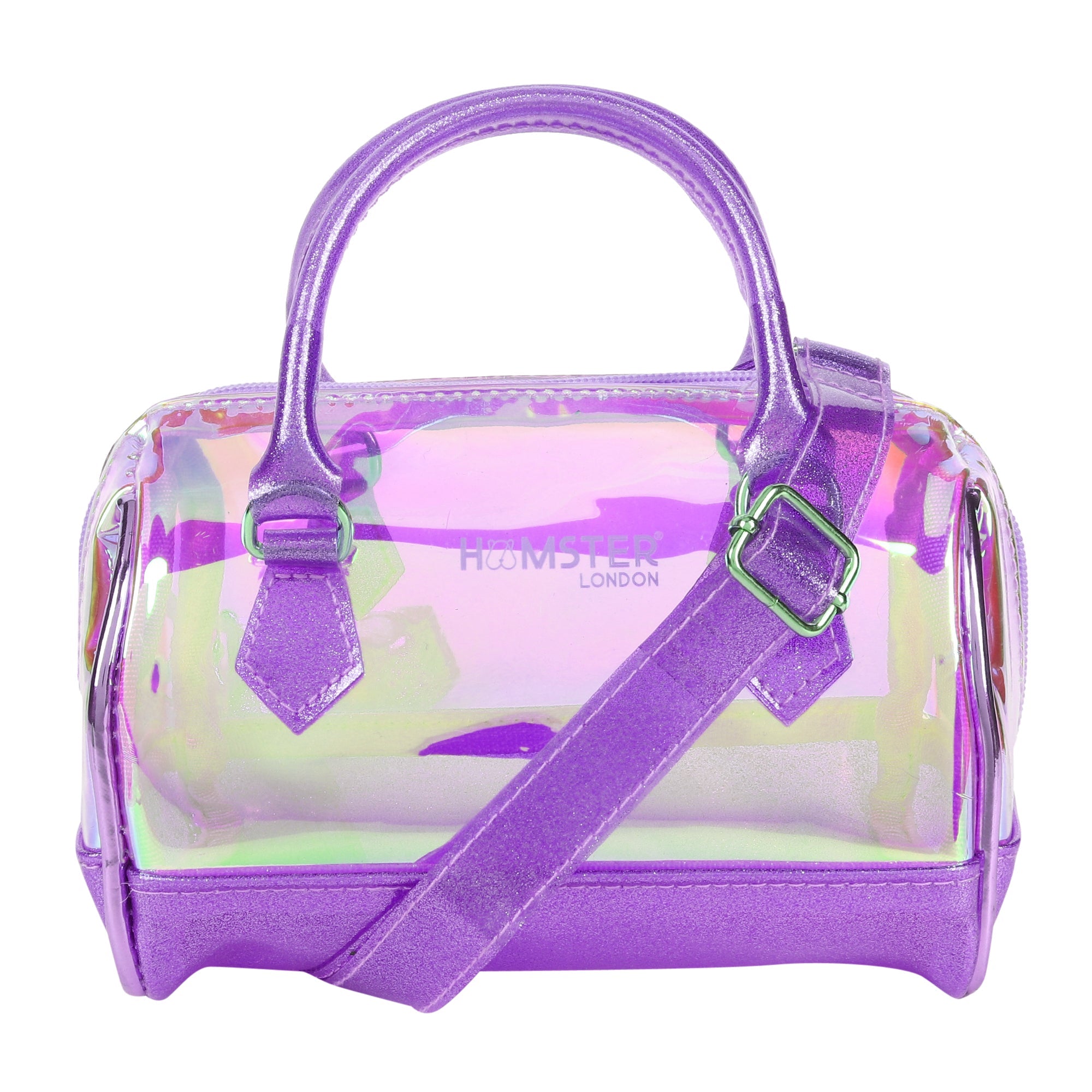 Hamster London Holo Sling Purple Classic Duffle With Personalization