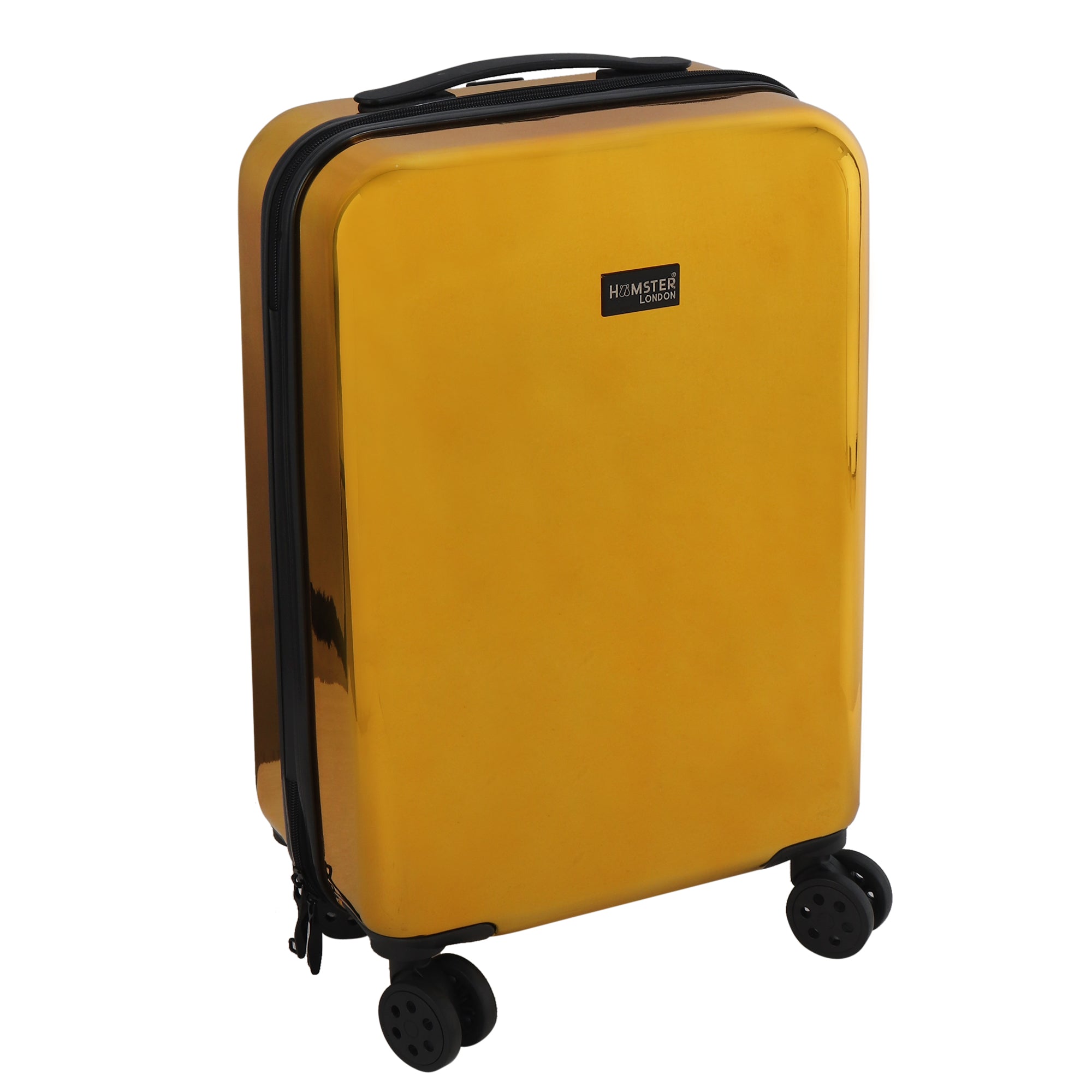 HL Vintage Suitcase/ 55 Cms ABS+ Polycarbonate Mirror Finish Hardsided Cabin Luggage ( Gold) With Duffle Bag Black Combo