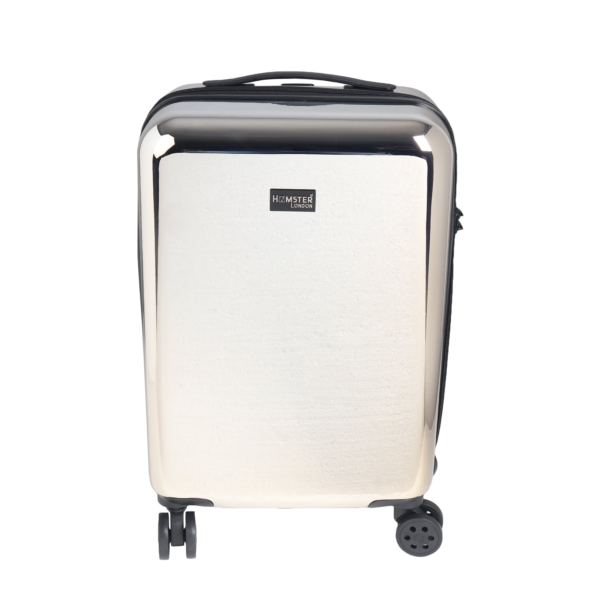 HL Vintage Suitcase/ 55 Cms ABS+ Polycarbonate Mirror Finish Hardsided Cabin Luggage ( Silver) With Personalization