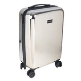 HL Vintage Suitcase/ 55 Cms ABS+ Polycarbonate Mirror Finish Hardsided Cabin Luggage ( Silver) With Duffle Bag Black Combo
