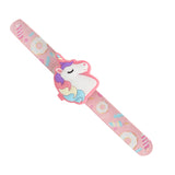 Hamster London Printed Slap Band Flip Wrist Watch Unicorn Pink