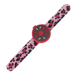 Hamster London Printed Slap Band Flip Wrist Watch Donut Pink