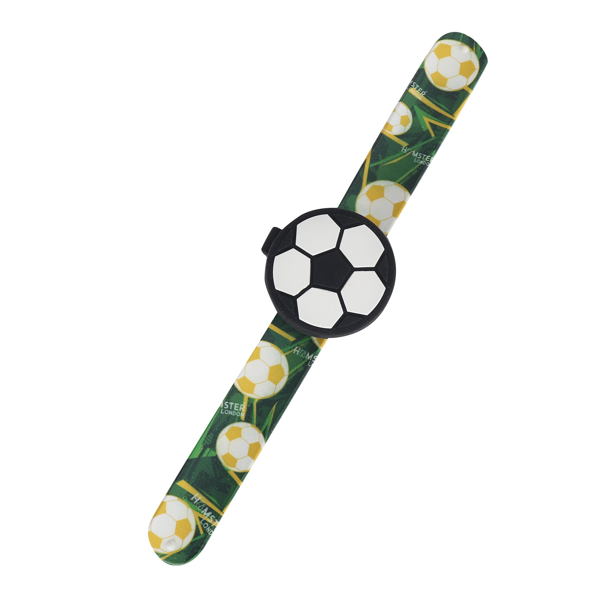 Hamster London Printed Slap Band Flip Wrist Watch Football Green