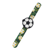 Printed Slap Band Flip Wrist Watch Football Green