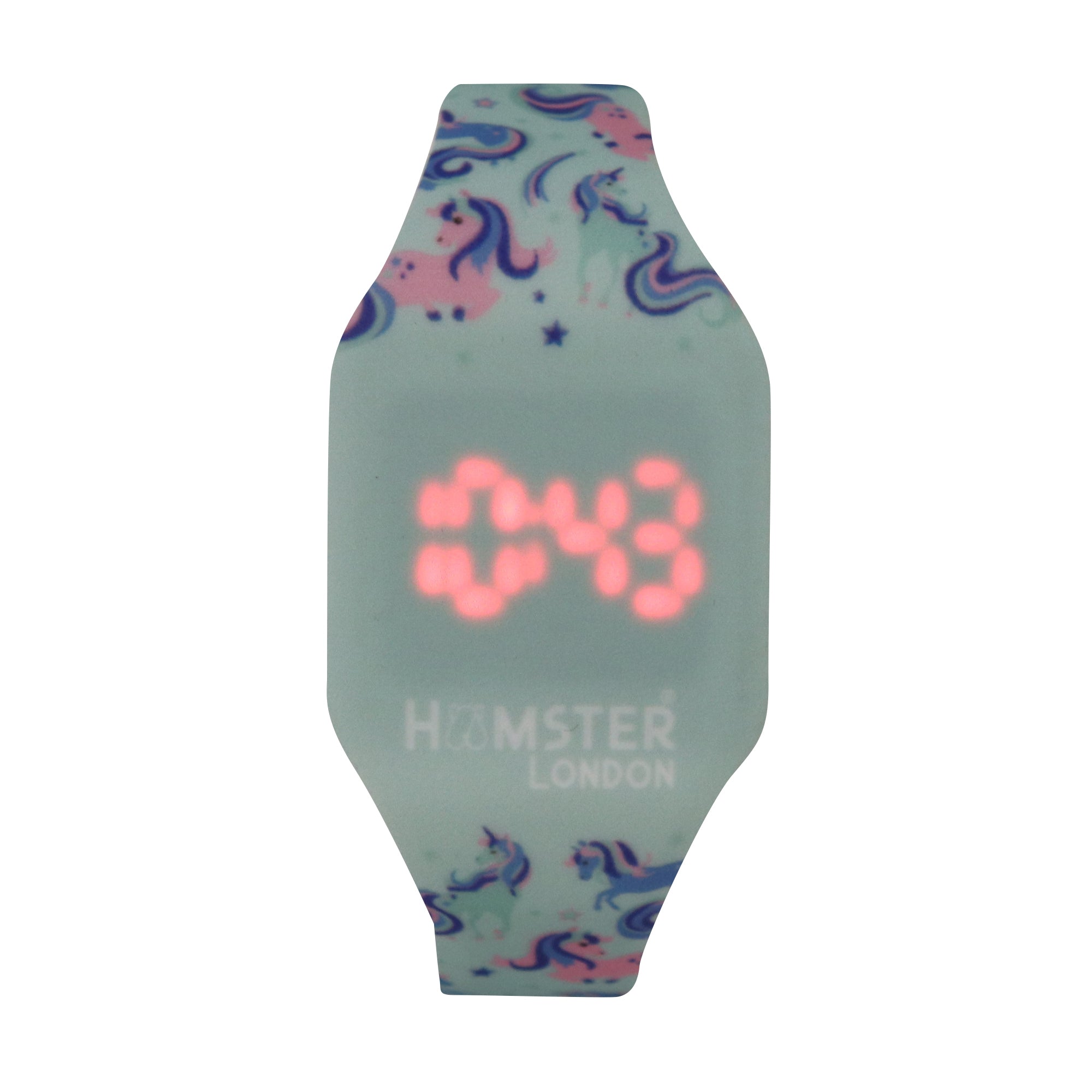 Hamster London Silicon Digital LED Band Blue Aqua Unicorn Watch