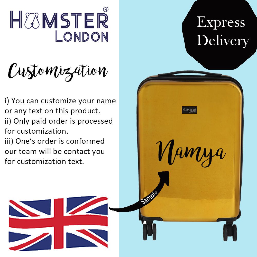 HL Vintage Suitcase/ 55 Cms ABS+ Polycarbonate Mirror Finish Hardsided Cabin Luggage ( Gold) With Personalization