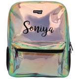 HL Fashion Shiny Backpack Black Big With Personalization