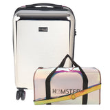 HL Vintage Suitcase/ 55 Cms ABS+ Polycarbonate Mirror Finish Hardsided Cabin Luggage ( Silver) With Duffle Bag Black Combo