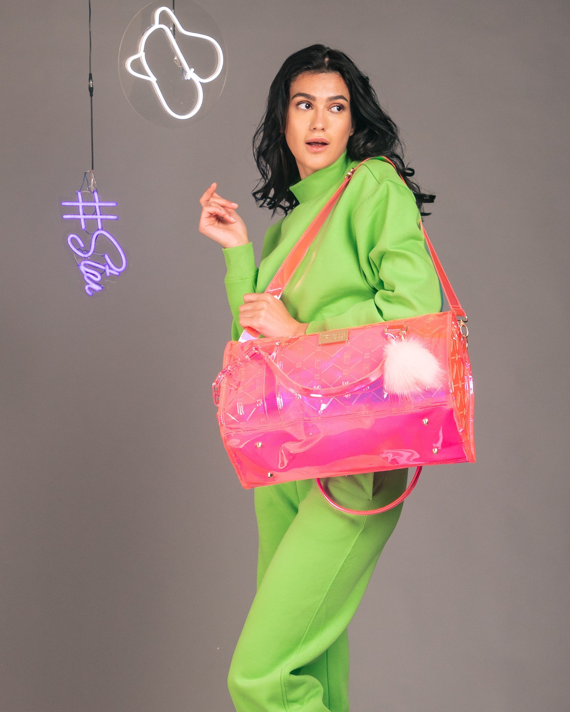 HL Raver Duffle Bag & Tote & Pouch Pink Combo