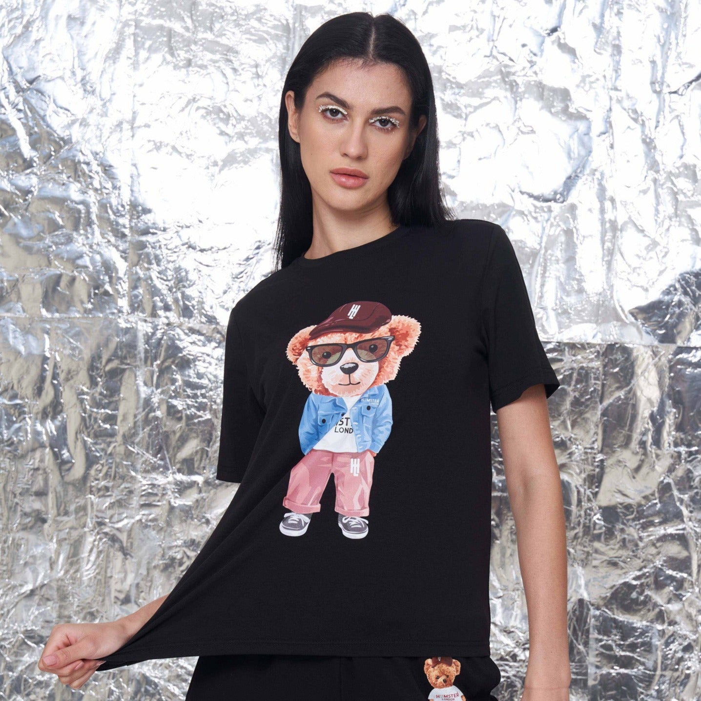 Hamster London Ted H Romeo T-Shirt Black