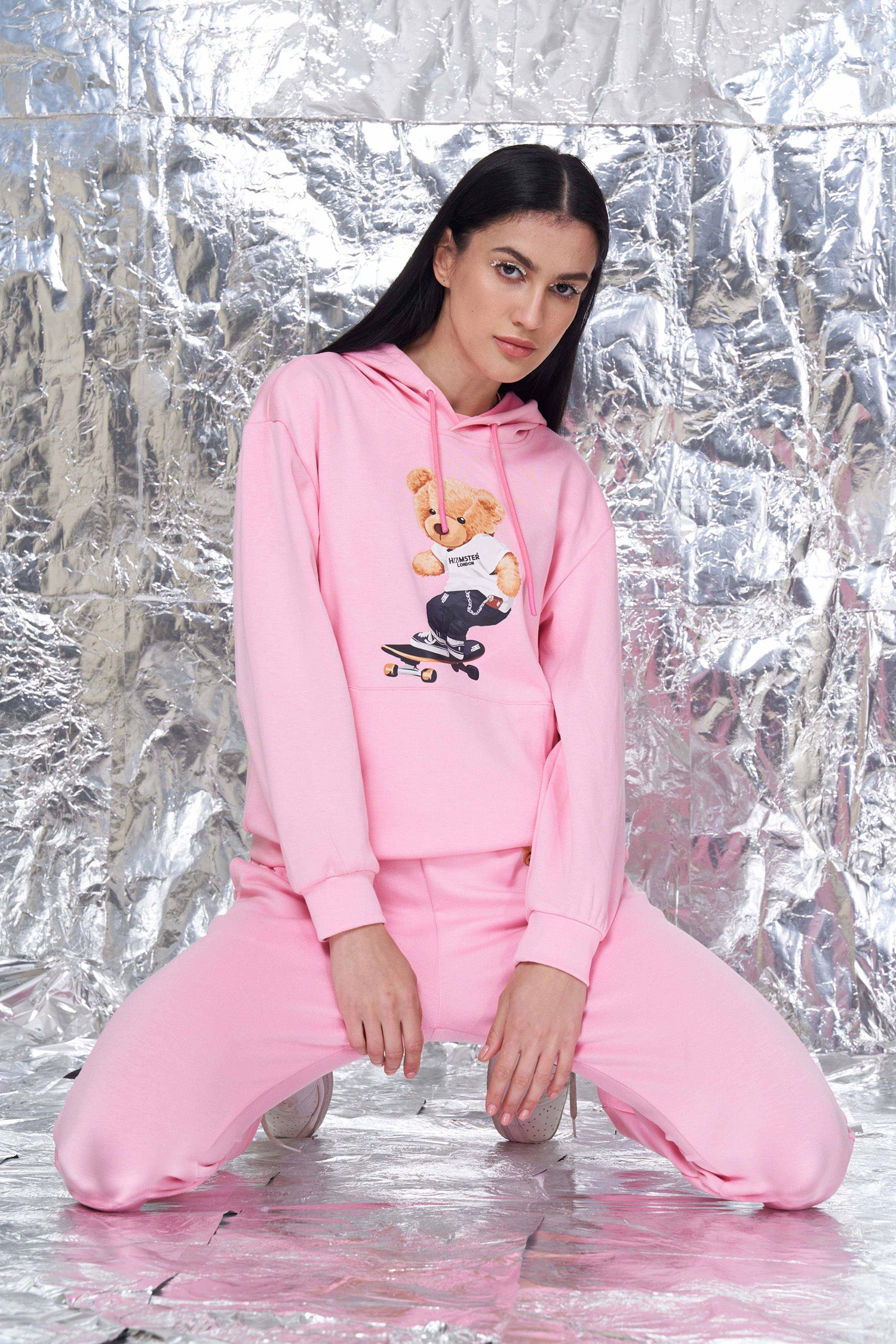 Hamster London Freebird Hoodie Set Pink