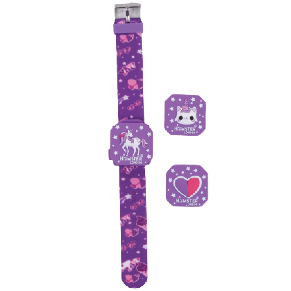 Hamster London Teeny Watch Unicorn Purple