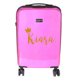 HL Vintage Suitcase/ 55 Cms ABS+ Polycarbonate Mirror Finish Hardsided Cabin Luggage ( Pink) With Personalization