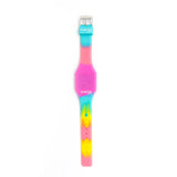 Silicon Glitter Digital LED Band Wrist Watch Pink Glitter Multi Color