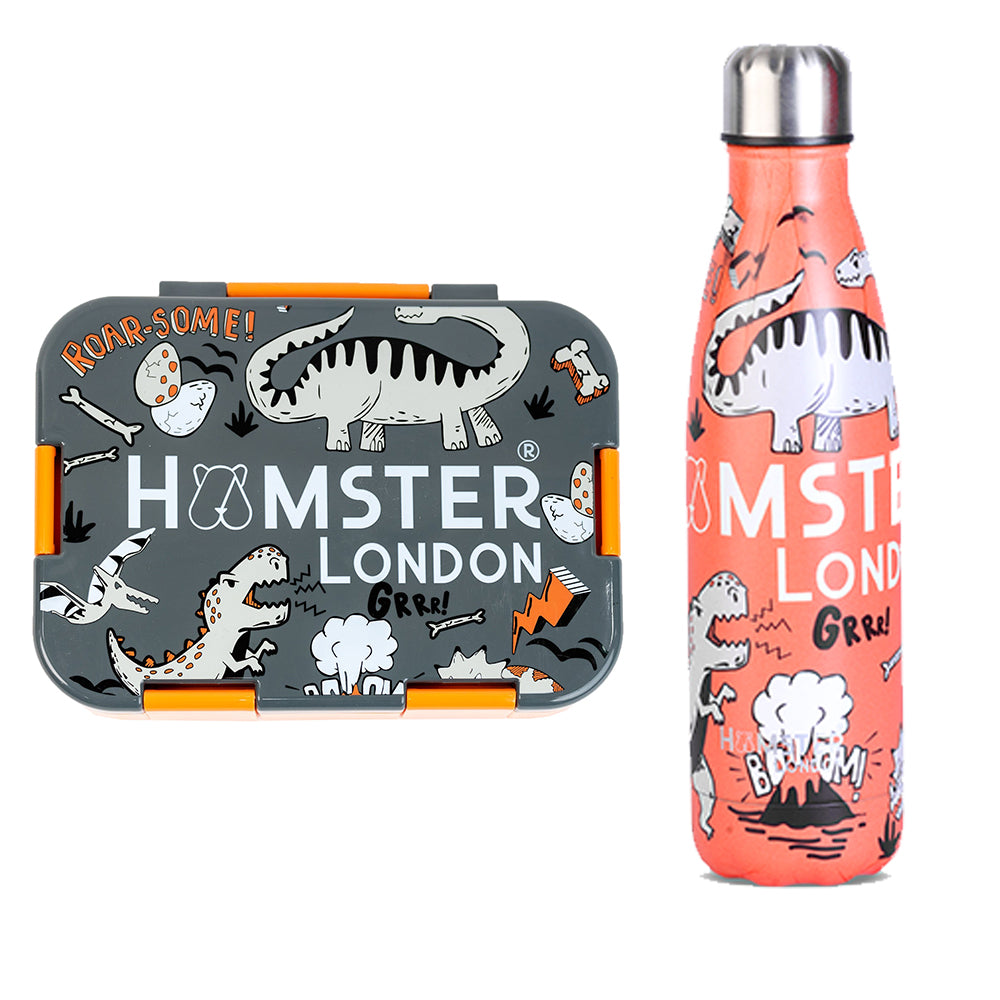 Hamster London Happy Bento Box Dinosaur And Bottle Combo