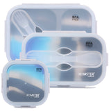 HL Silicon Bendable Tiffin Box Blue All Size Set of 3