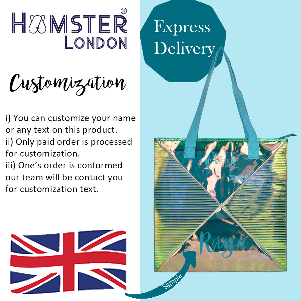 Hamster London Classic Tote Bag Aqua With Personalization